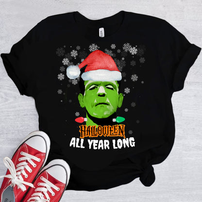 Halloween All Year Long Christmas T-Shirt, Unisex Tee