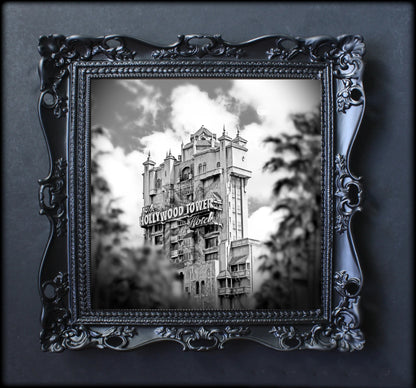 Hollywood Tower Hotel B&W Wall Art  | Lisa Jaye Art Designs