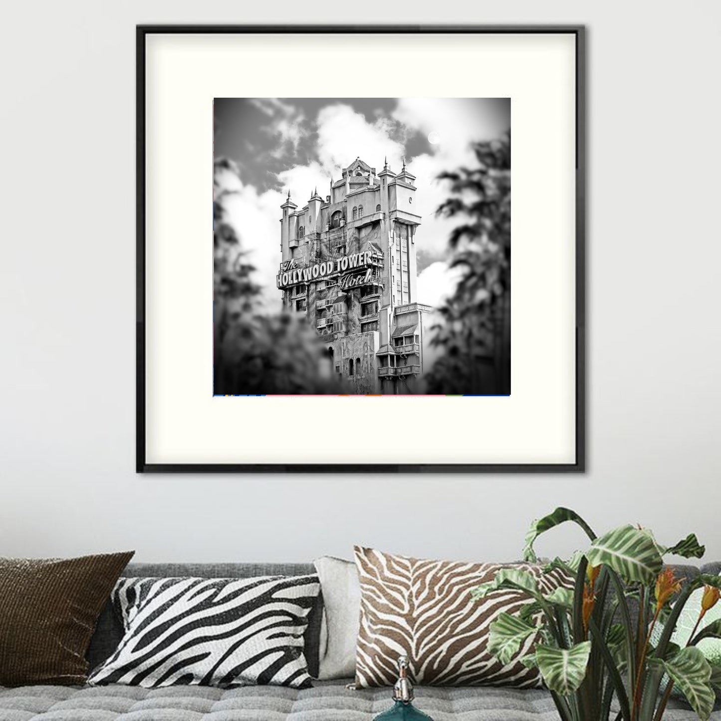 Hollywood Tower Hotel B&W Wall Art  | Lisa Jaye Art Designs