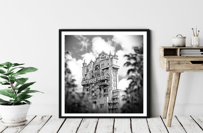 Hollywood Tower Hotel B&W Wall Art  | Lisa Jaye Art Designs