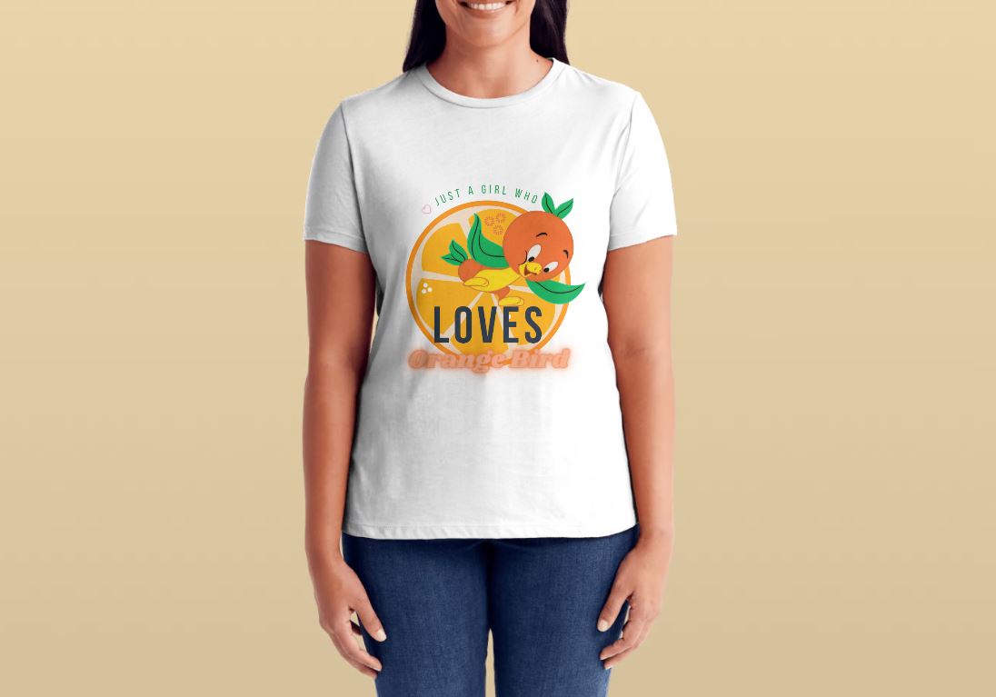 Orange Bird White T-Shirt, Unisex Tee Classic Fit