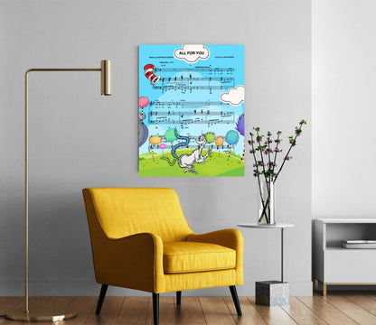 Seussical All for You Sheet Music Wall Art  | Lisa Jaye Art Designs