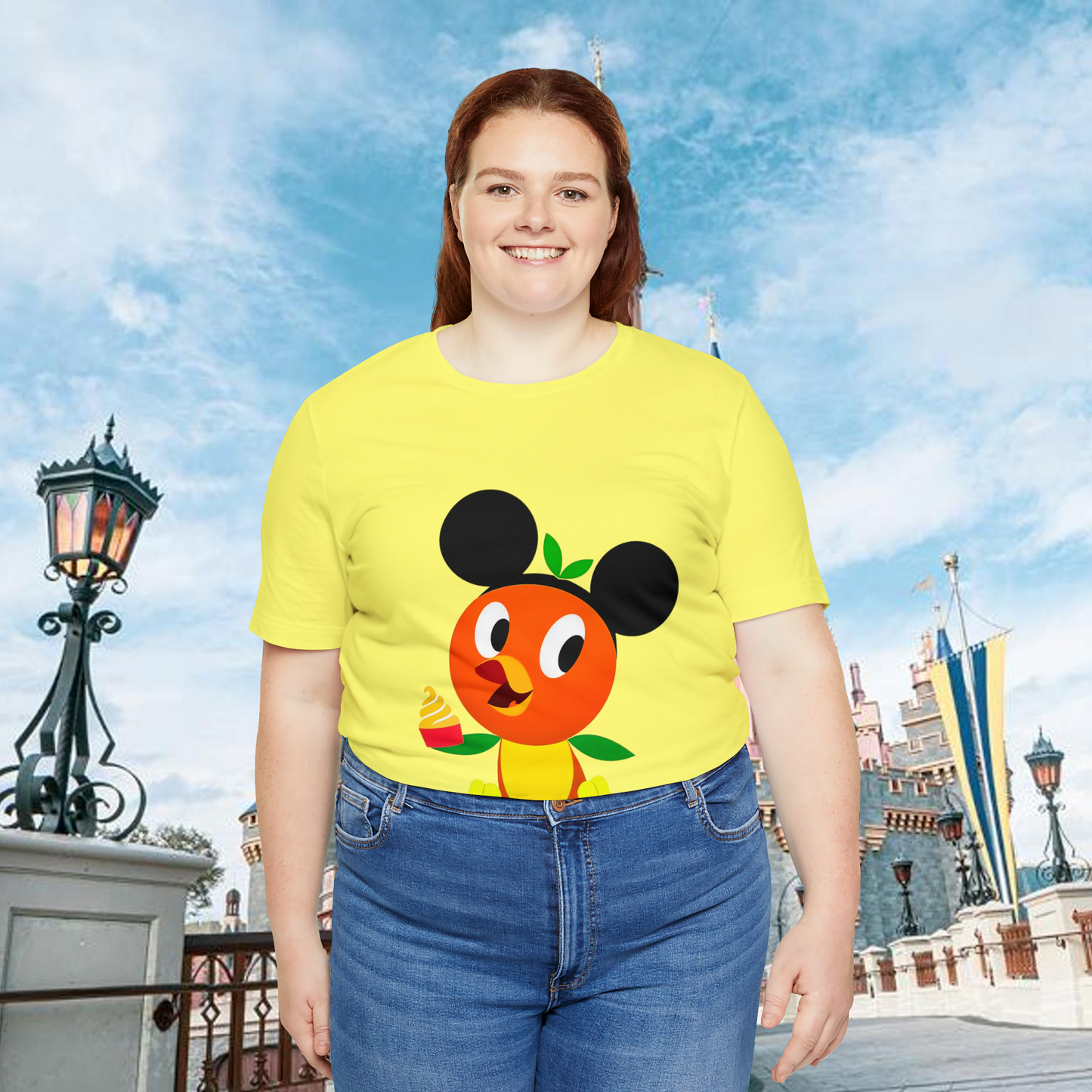 Orange Bird in Mickey Ears w/ Dole Whip Unisex T-Shirt