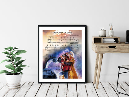 Back to the Future The Power of Love Sheet Music Wall Art  | Lisa Jaye Art Designs