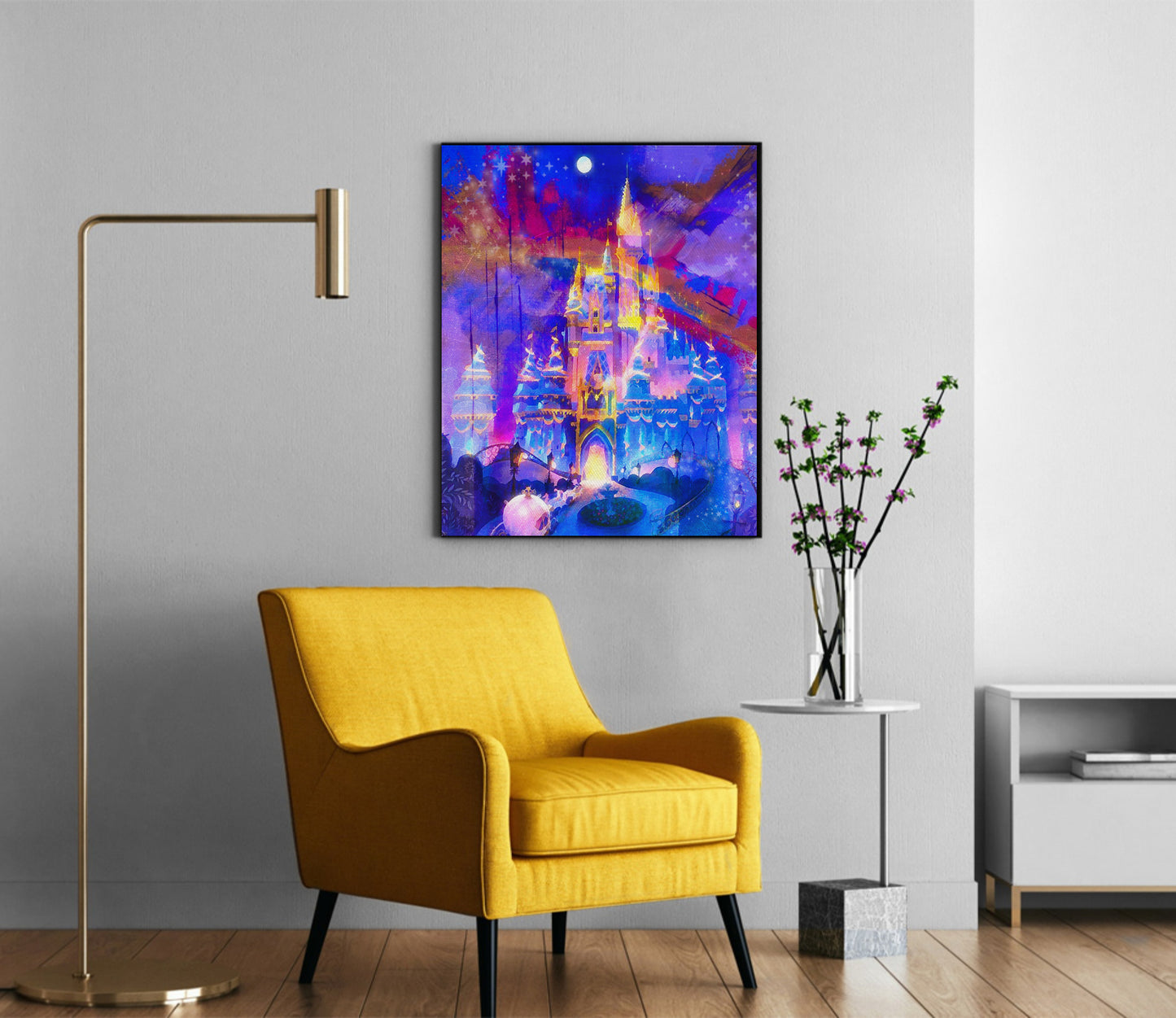 Disney Cinderella's Castle 50th Anniversary Wall Art  | Lisa Jaye Art Designs