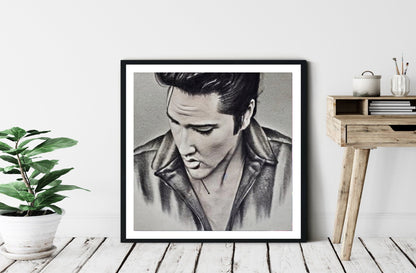 Black and White Elvis wall art print