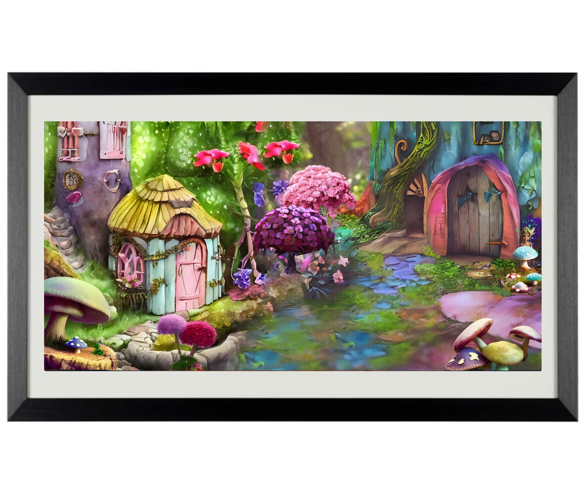 Zen fairy garden watercolor art