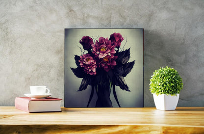 Female Black Floral Abstract Fine Art  | Lisa Jaye Art Designs