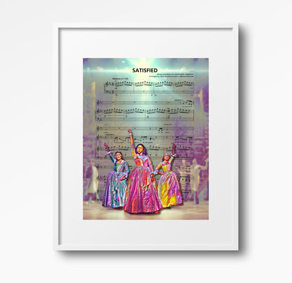 Hamilton Sisters Satisfied Sheet Music Wall Art  | Lisa Jaye Art Designs