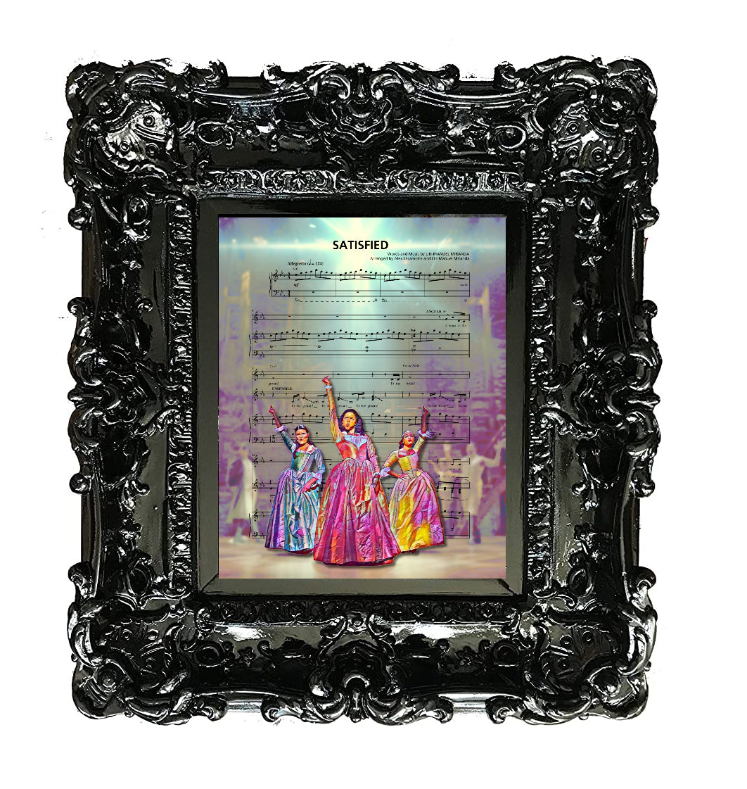 Hamilton Sisters Satisfied Sheet Music Wall Art  | Lisa Jaye Art Designs