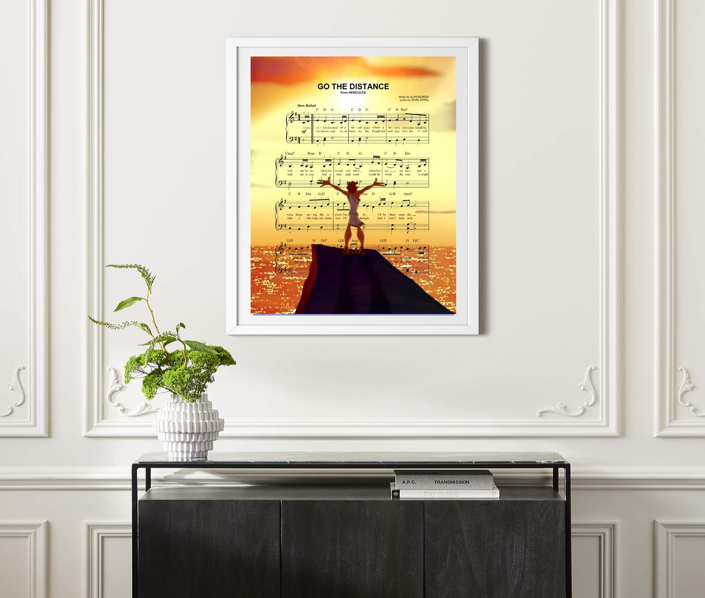 Hercules Go The Distance Sheet Music Wall Art  | Lisa Jaye Art Designs