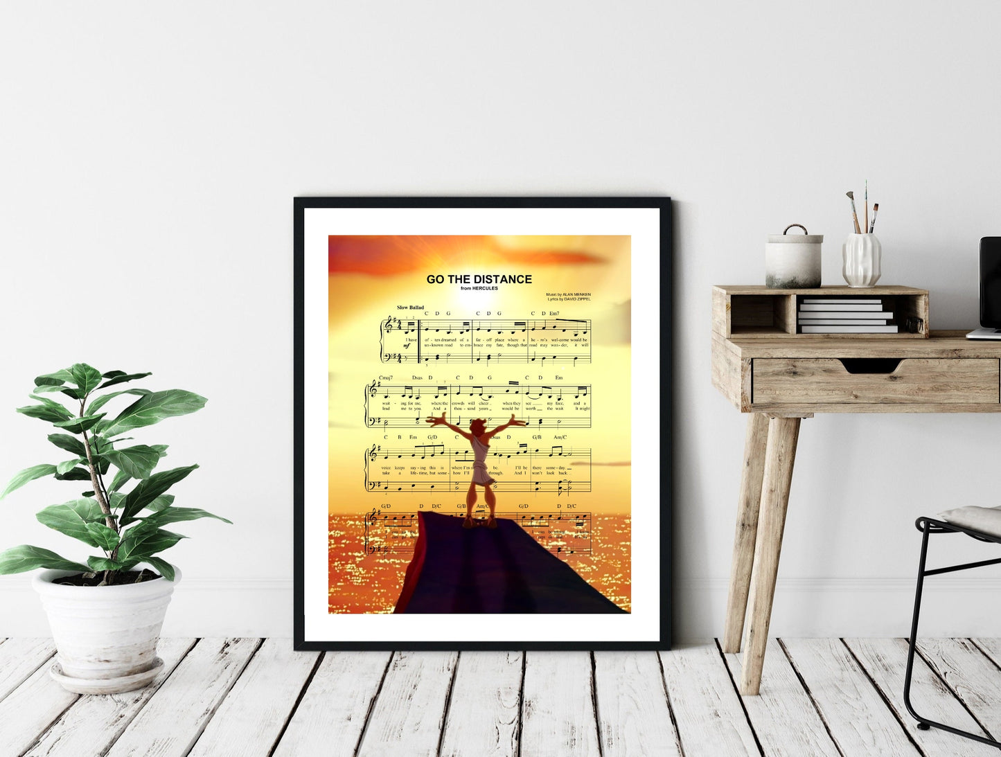 Hercules Go The Distance Sheet Music Wall Art  | Lisa Jaye Art Designs