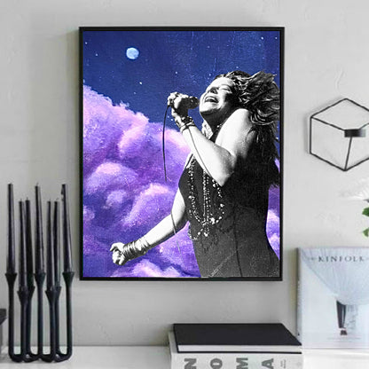 Janis Joplin Purple Wall Art  | Lisa Jaye Art Designs