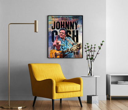 Johnny Cash Wall Art  | Lisa Jaye Art Designs