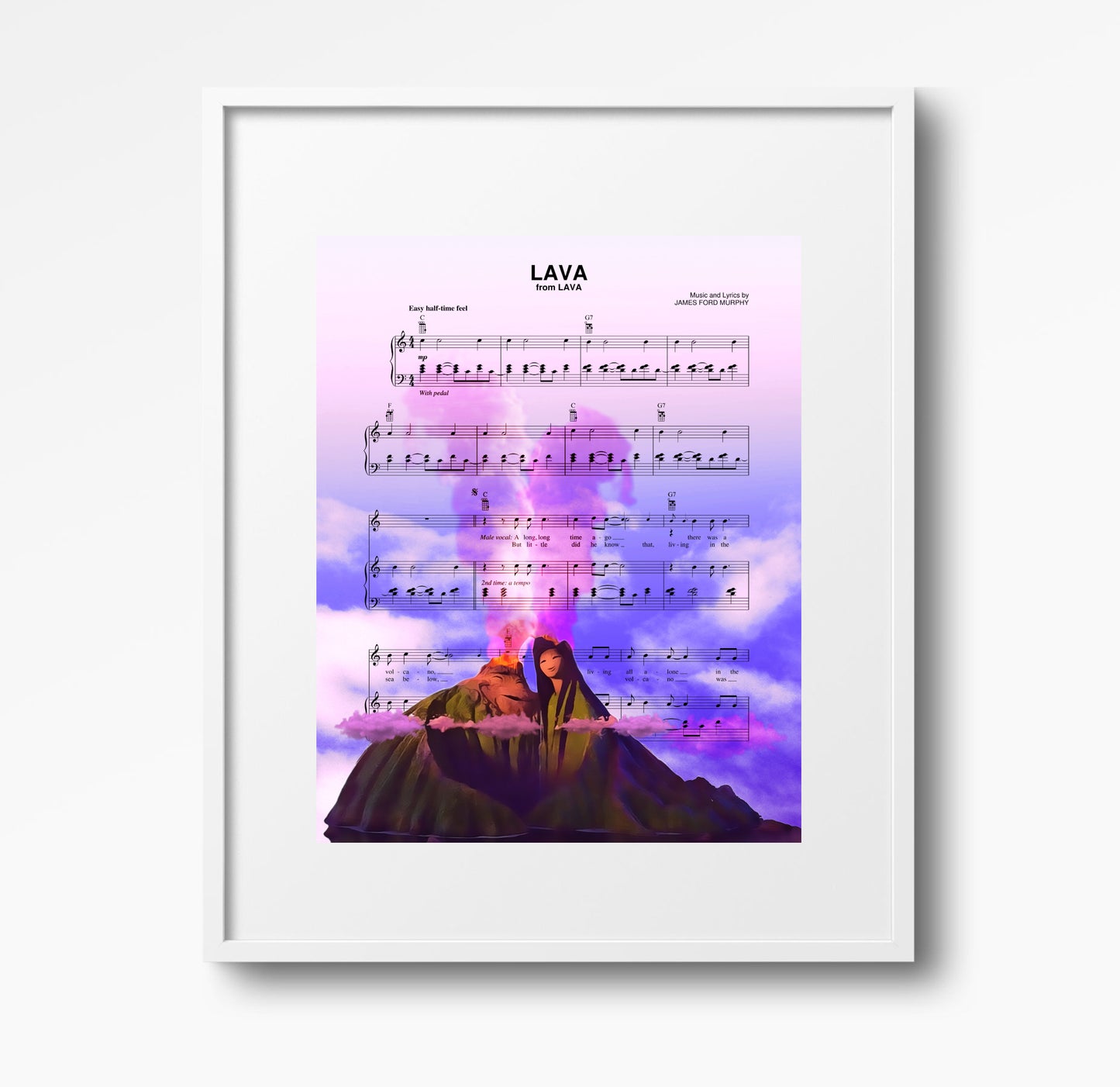 Lava Pixar Sheet Music Wall Art  | Lisa Jaye Art Designs