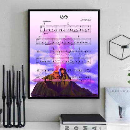 Lava Pixar Sheet Music Wall Art  | Lisa Jaye Art Designs