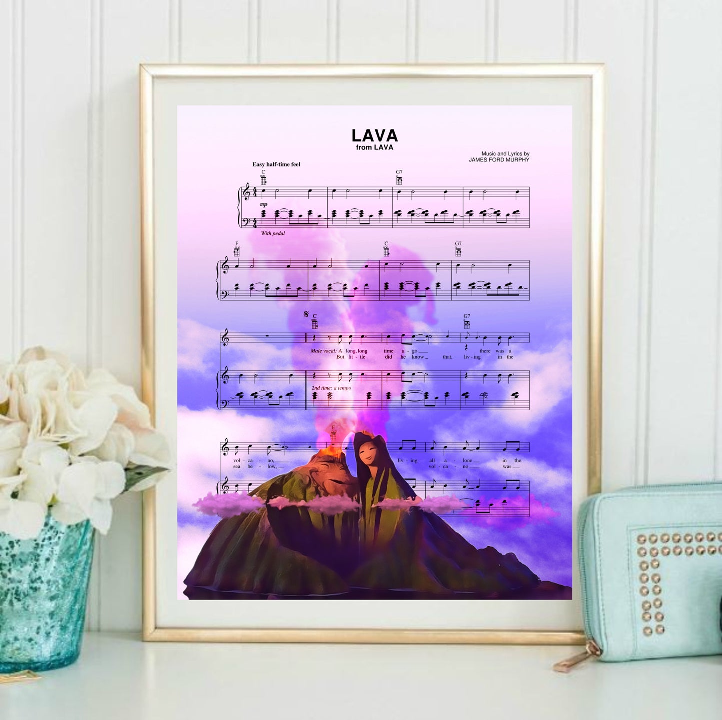 Lava Pixar Sheet Music Wall Art  | Lisa Jaye Art Designs