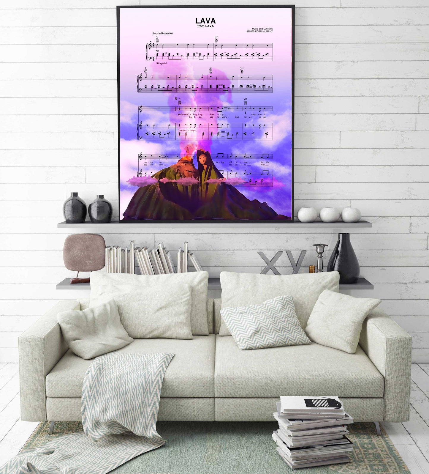 Lava Pixar Sheet Music Wall Art  | Lisa Jaye Art Designs