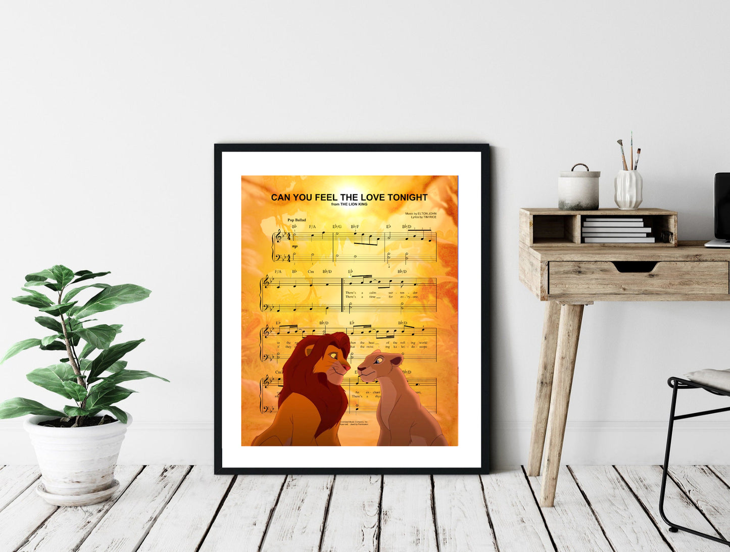 Lion King Love Tonight Sheet Music Wall Art  | Lisa Jaye Art Designs