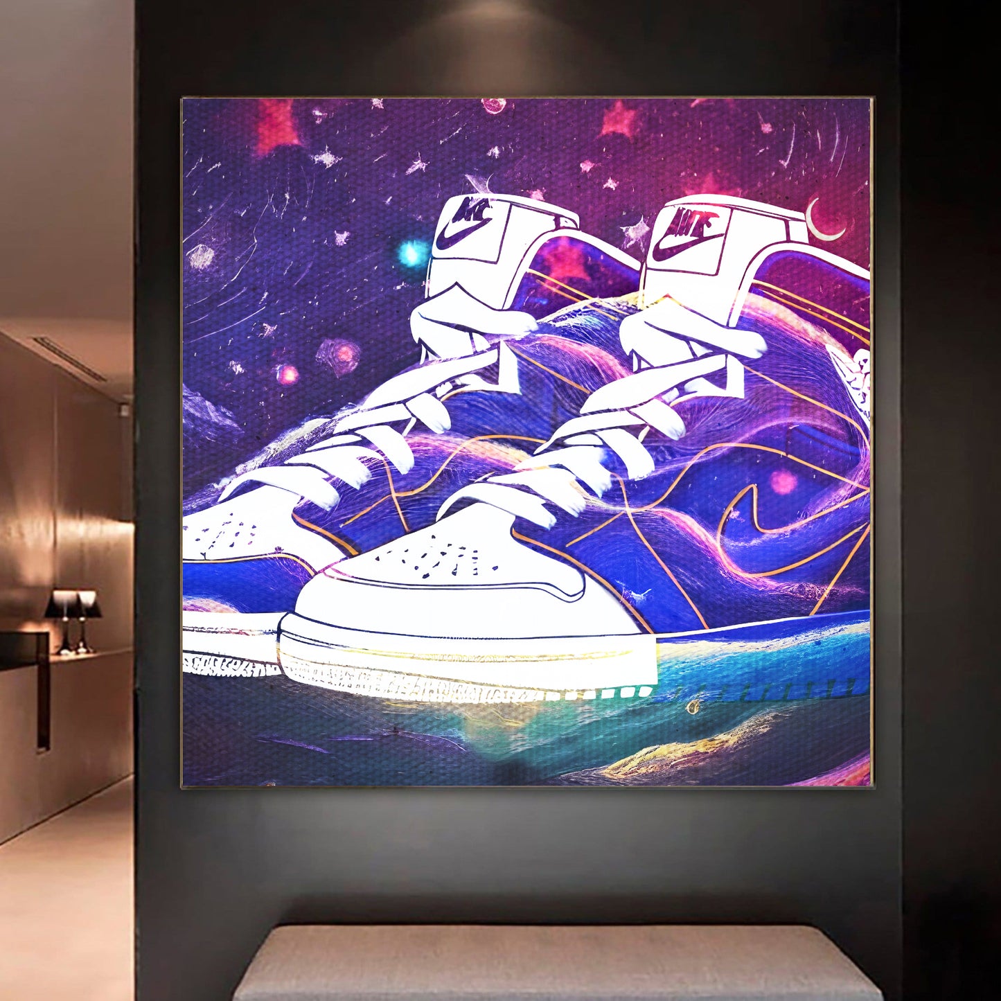 Purple nike shoe art