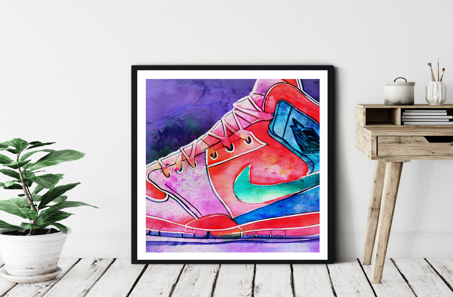 Nike Jordans Red Wall Art  | Lisa Jaye Art Designs