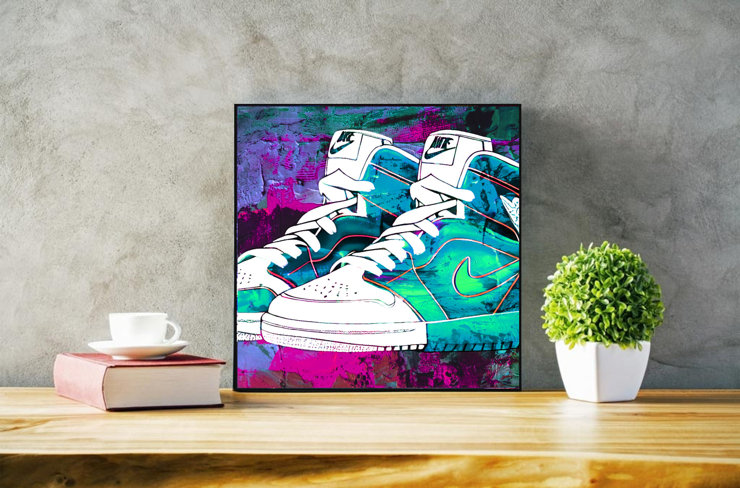 Nike Jordans Teal Wall Art  | Lisa Jaye Art Designs