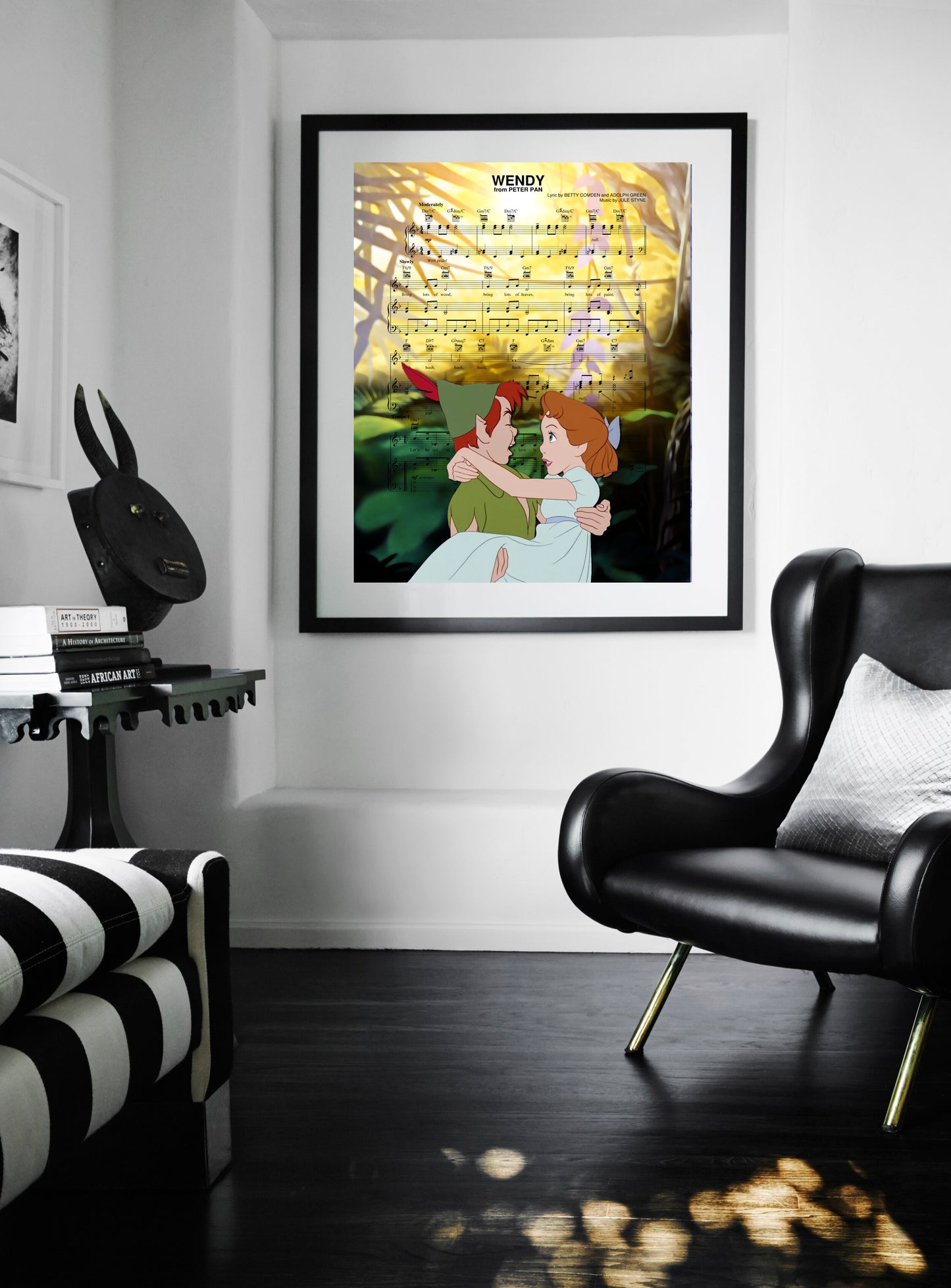 Peter Pan Wendy Sheet Music Wall Art  | Lisa Jaye Art Designs