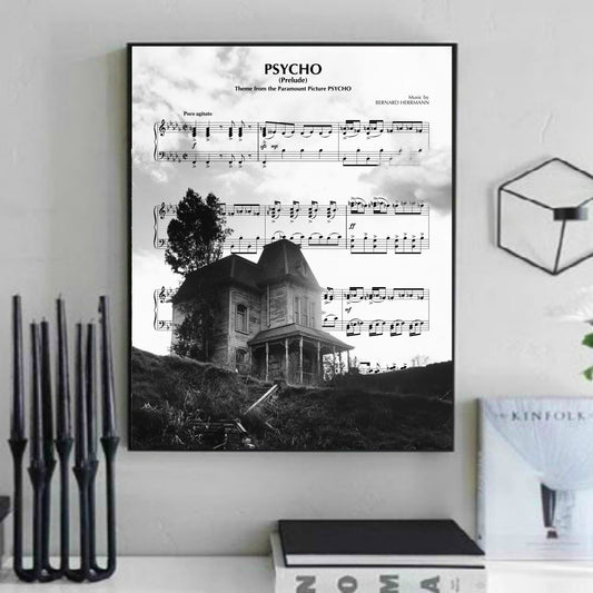 Psycho Theme Bates Motel Sheet Music Art