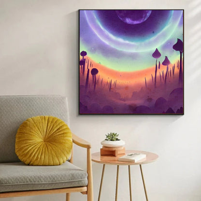 Purple fantasy wall art canvas