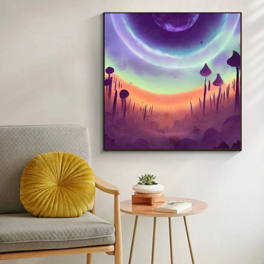 Purple fantasy wall art canvas