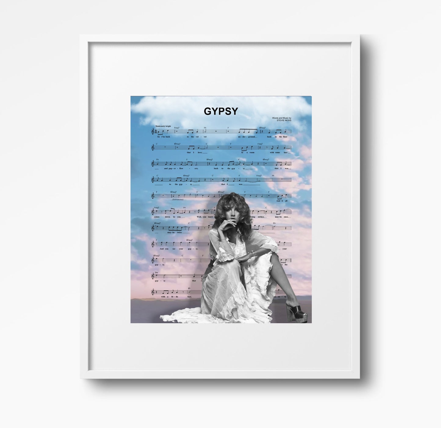 Stevie Nicks Gypsy Sheet Music Wall Art  | Lisa Jaye Art Designs