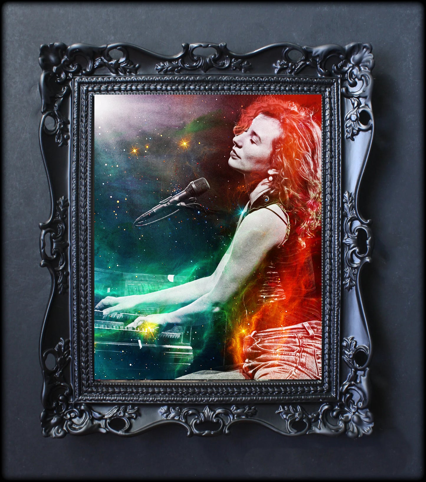 Tori Amos playing piano art artwork