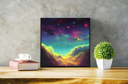 Vibrant teal sky wall art print poster