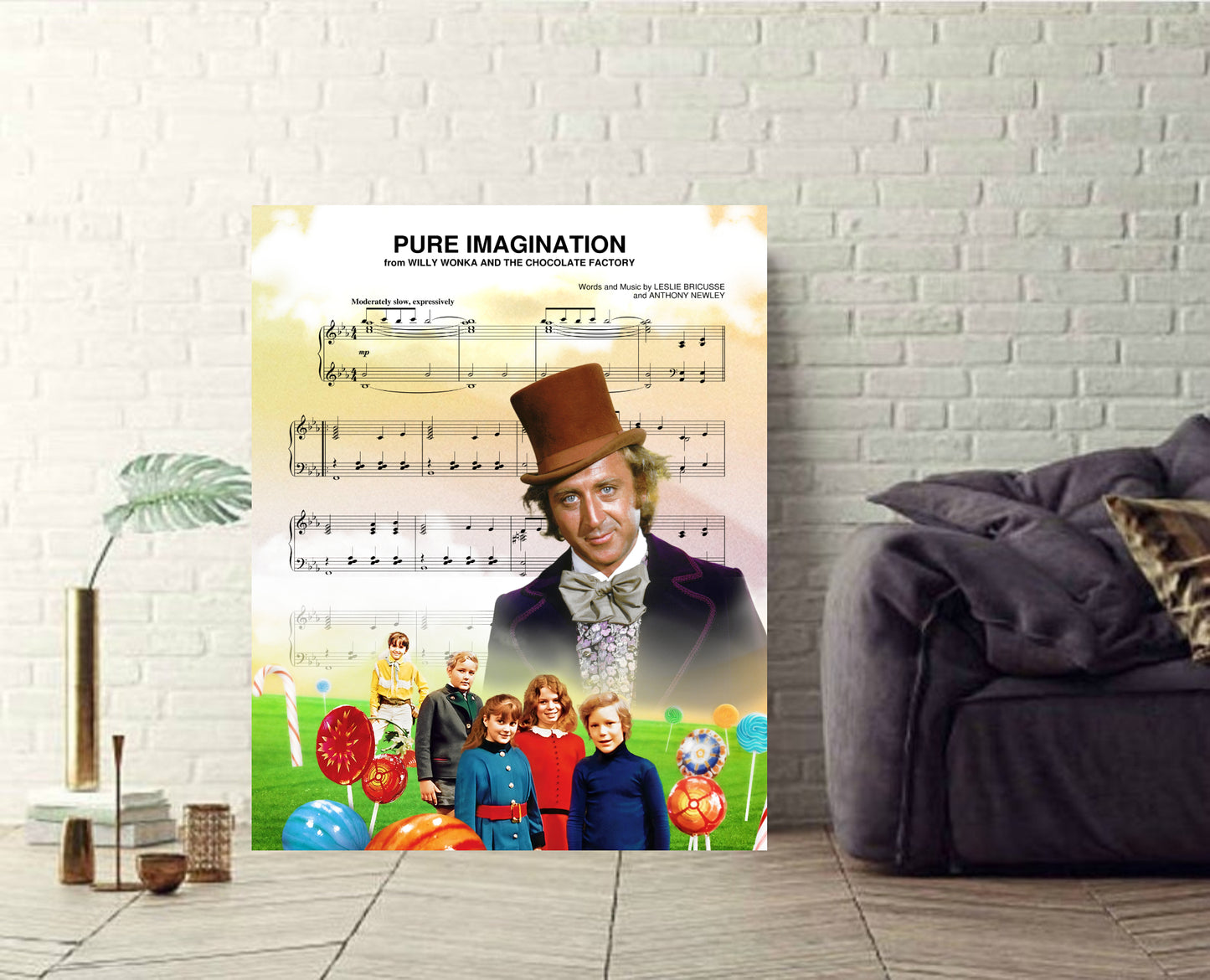 Willy Wonka Pure Imagination Sheet Music Wall Art  | Lisa Jaye Art Designs