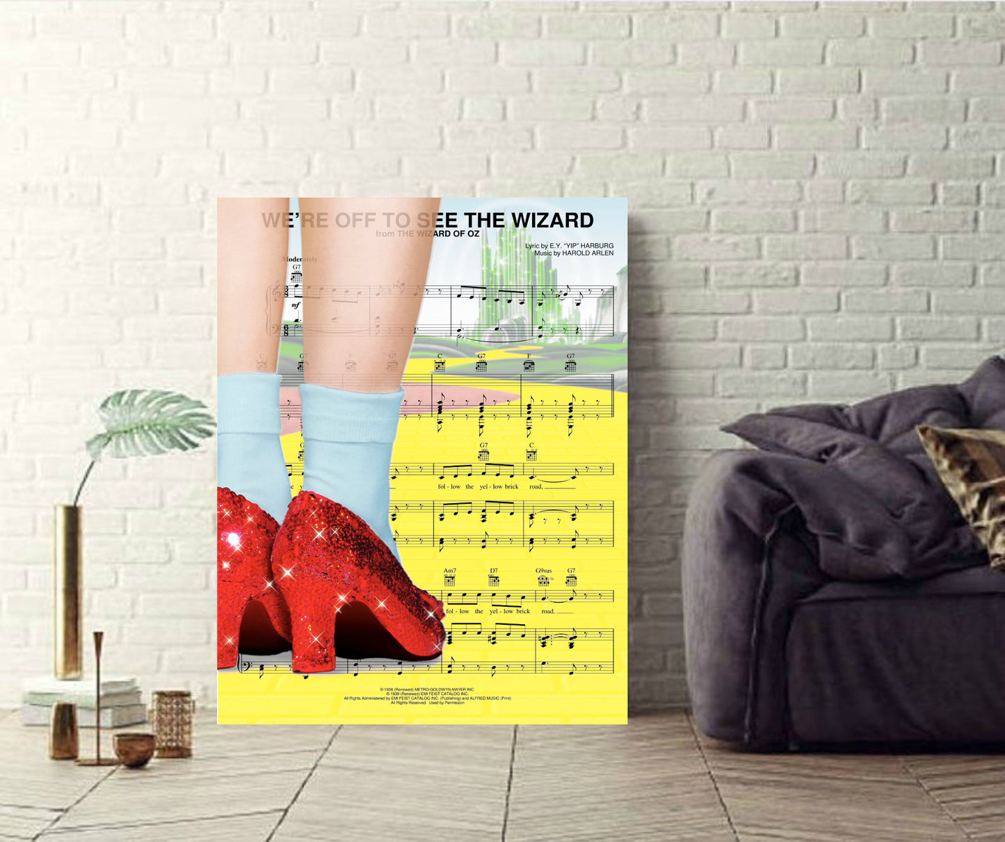 Wizard of Oz Sheet Music Wall Art  | Lisa Jaye Art Designs