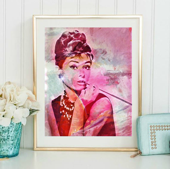 Aubrey Hepburn Wall Art Canvas Artwork Poster