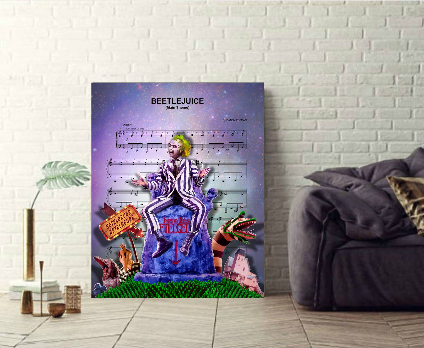 Beetlejuice wall art canvas painting