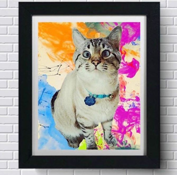 Custom Pet Art -  Paint Splatter Pet Full Color Style