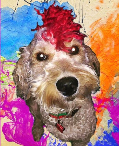 Custom Pet Art -  Paint Splatter Pet Full Color Style