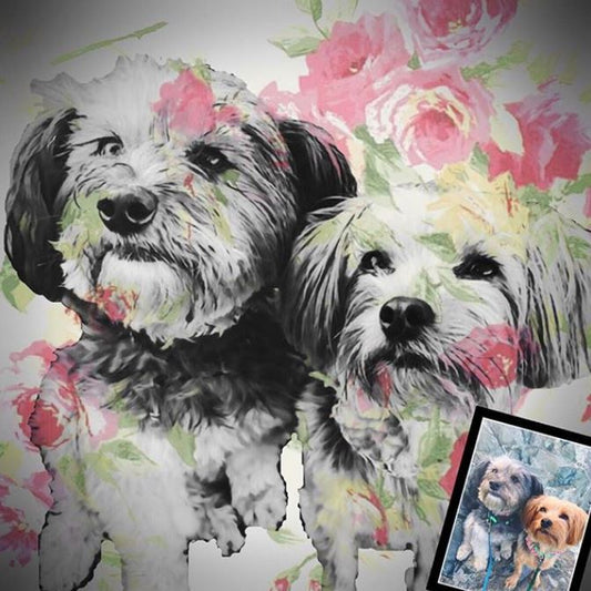 Custom Pet Art - Floral Style