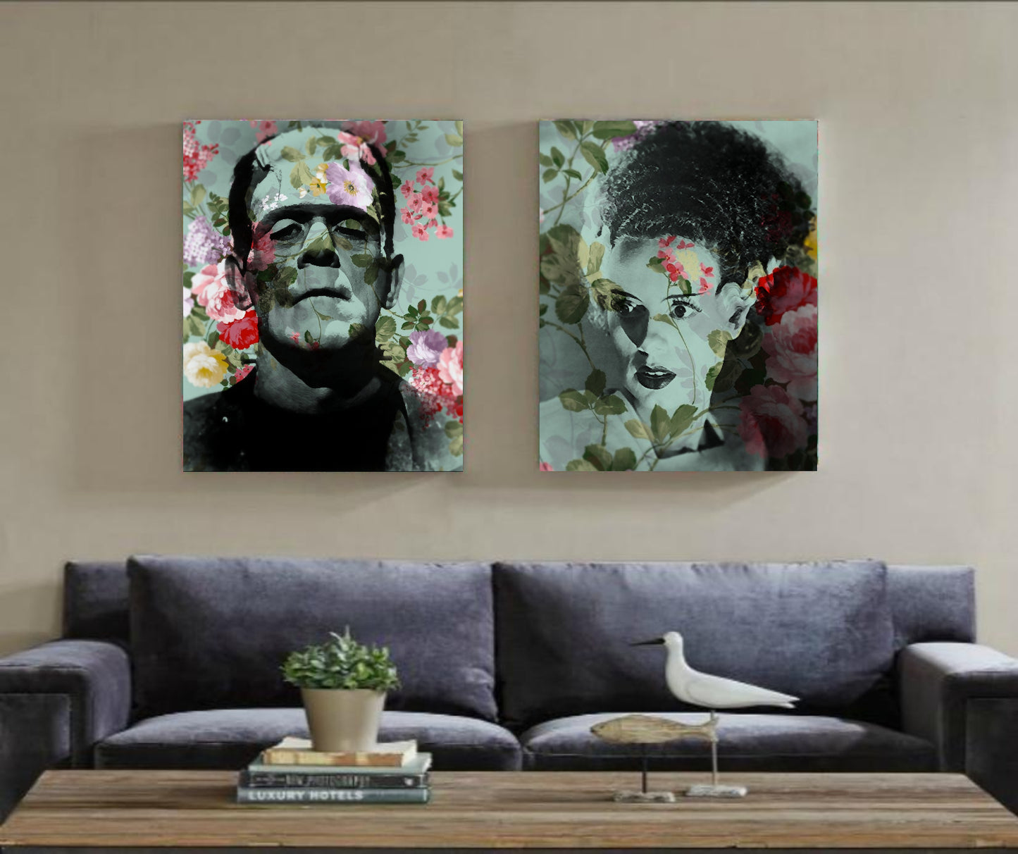 Frankenstein's Bride Floral Wall Art  | Lisa Jaye Art Designs