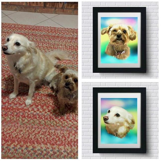 Custom Pet Art - Rainbow Glow Style