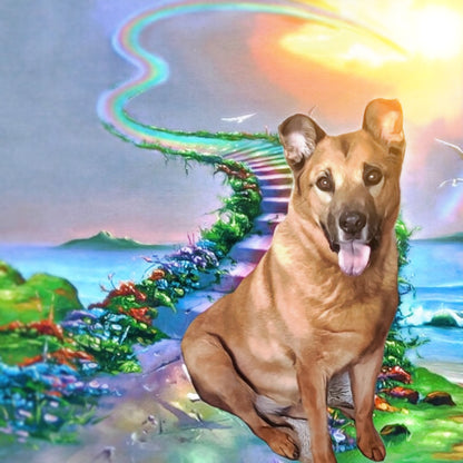 Custom Pet Art -  Rainbow Bridge Style