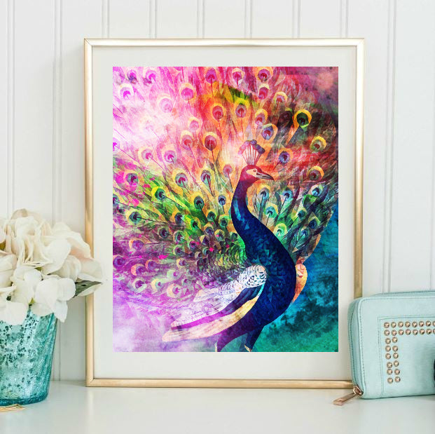 Peacock Wall Art  | Lisa Jaye Art Designs