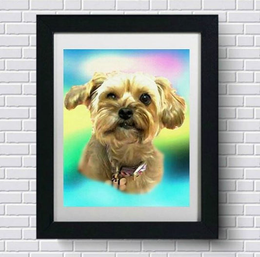 Custom Pet Art - Rainbow Glow Style