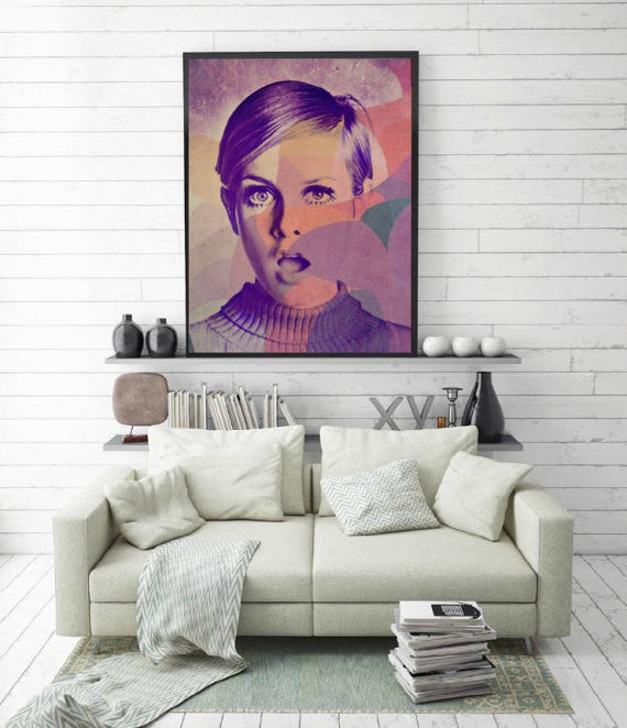 Twiggy 60's Model Canvas Artwork